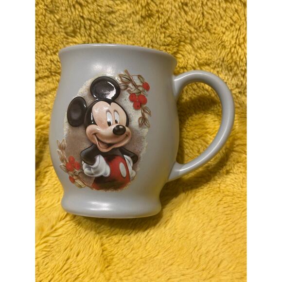 Disney Mickey Mouse Mug 3D Raised Blue Ceramic Coffee 12 Oz Disney store 2 Side - Picture 1 of 5